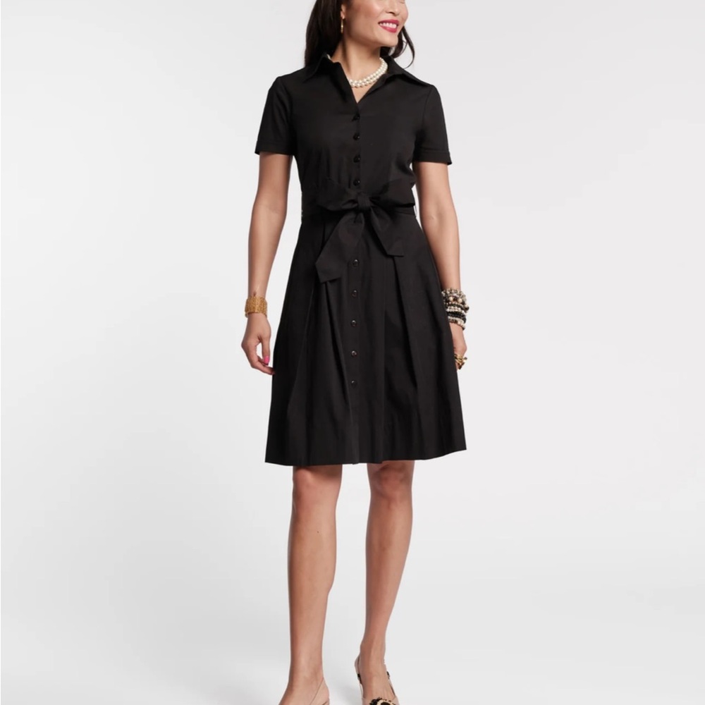 Frances Valentine Bella Midi Dress Black Cotton.